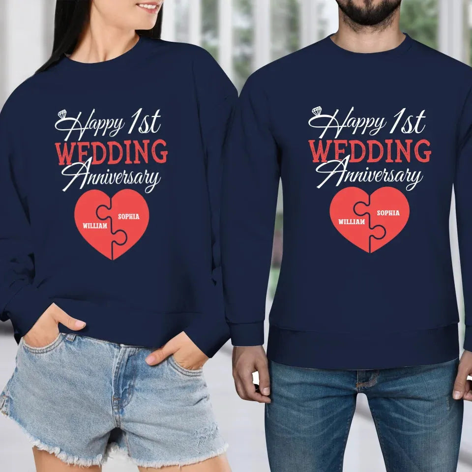 Wishing You A Happy Wedding Anniversary Full Of Joy - Personalized Gifts For Couples - Unisex Sweater