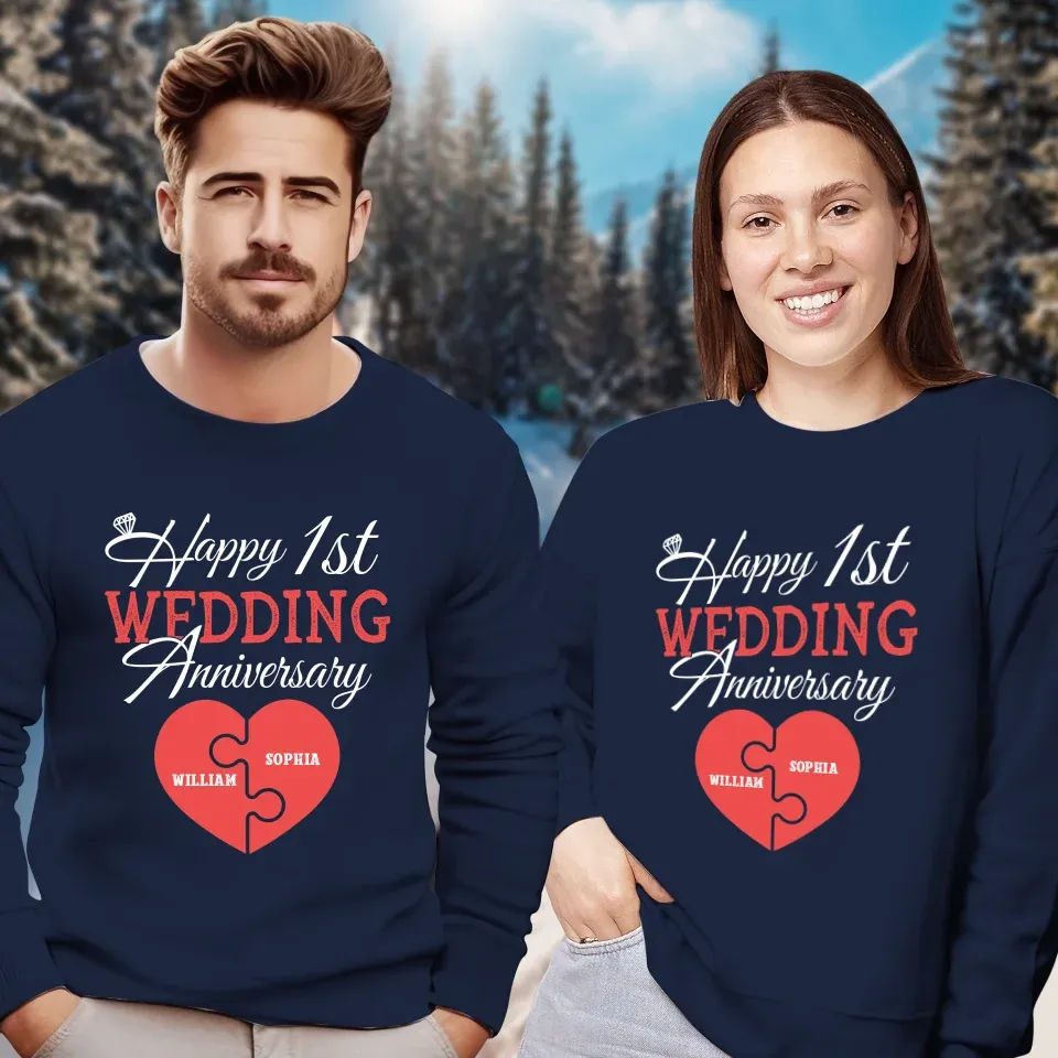 Wishing You A Happy Wedding Anniversary Full Of Joy - Personalized Gifts For Couples - Unisex Sweater