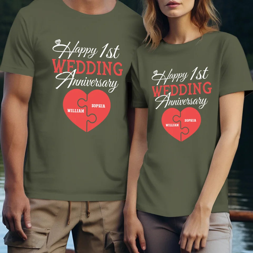 Wishing You A Happy Wedding Anniversary Full Of Joy - Personalized Gifts For Couples - Unisex T-Shirt