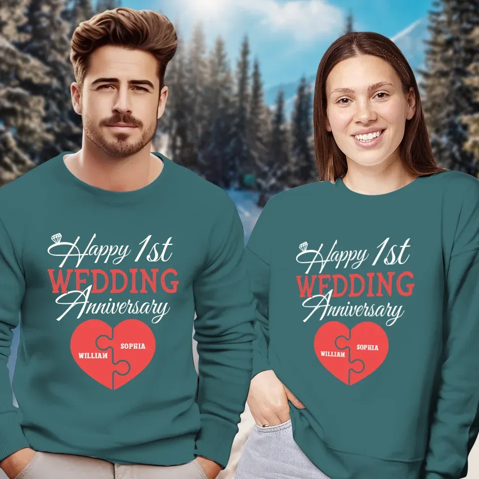 Wishing You A Happy Wedding Anniversary Full Of Joy - Personalized Gifts For Couples - Unisex Sweater