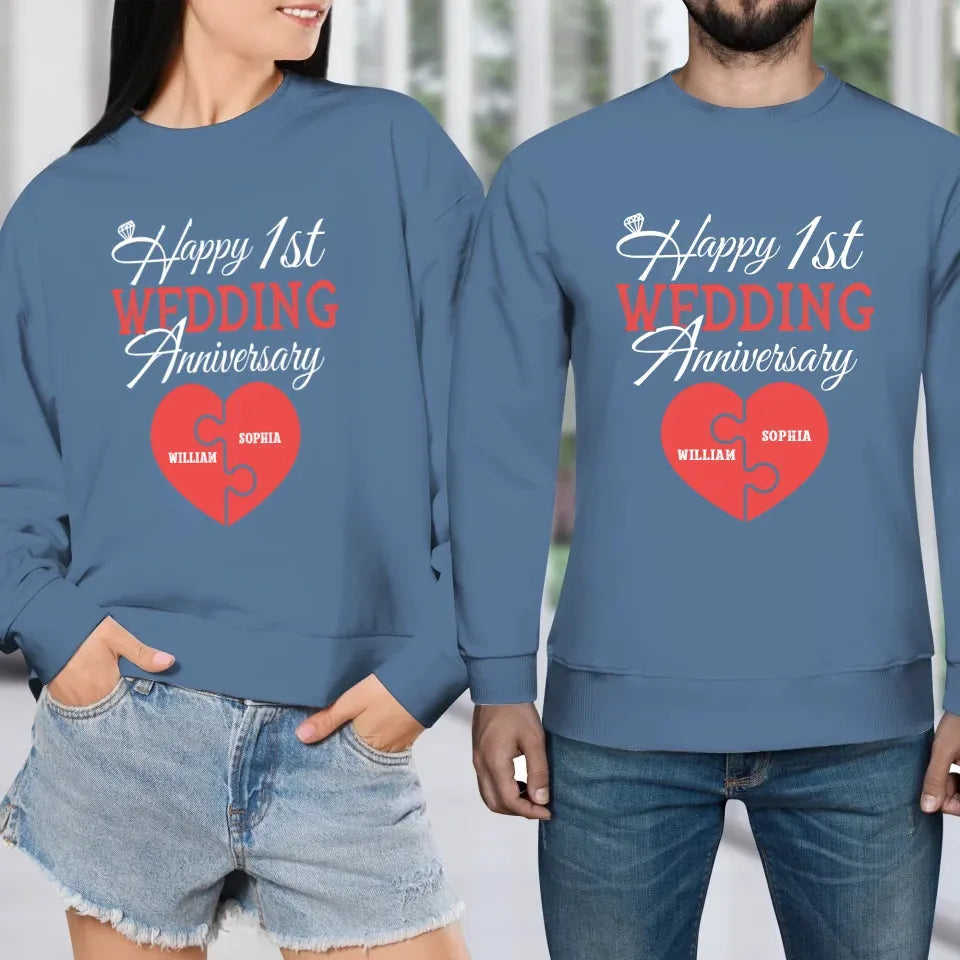 Wishing You A Happy Wedding Anniversary Full Of Joy - Personalized Gifts For Couples - Unisex Sweater