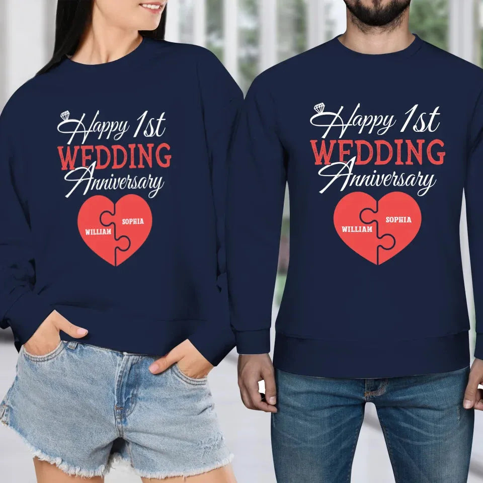 Wishing You A Happy Wedding Anniversary Full Of Joy - Personalized Gifts For Couples - Unisex Sweater