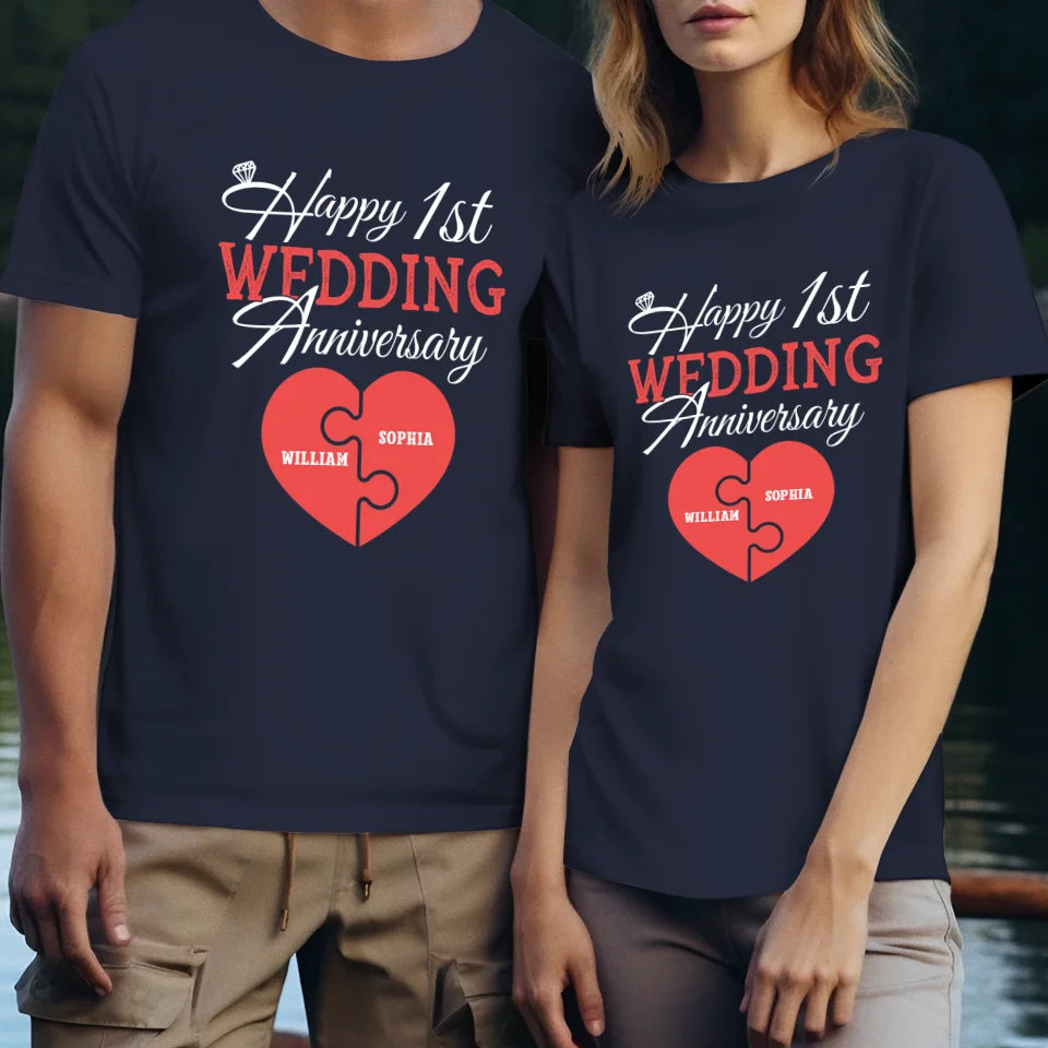 Wishing You A Happy Wedding Anniversary Full Of Joy - Personalized Gifts For Couples - Unisex T-Shirt