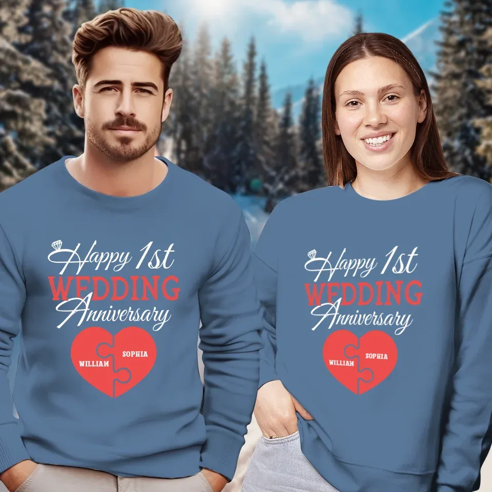 Wishing You A Happy Wedding Anniversary Full Of Joy - Personalized Gifts For Couples - Unisex Sweater