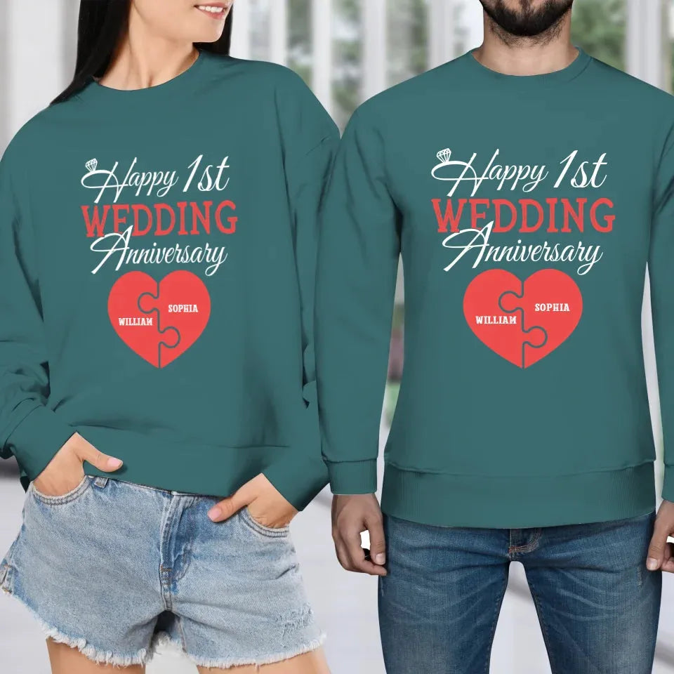 Wishing You A Happy Wedding Anniversary Full Of Joy - Personalized Gifts For Couples - Unisex Sweater