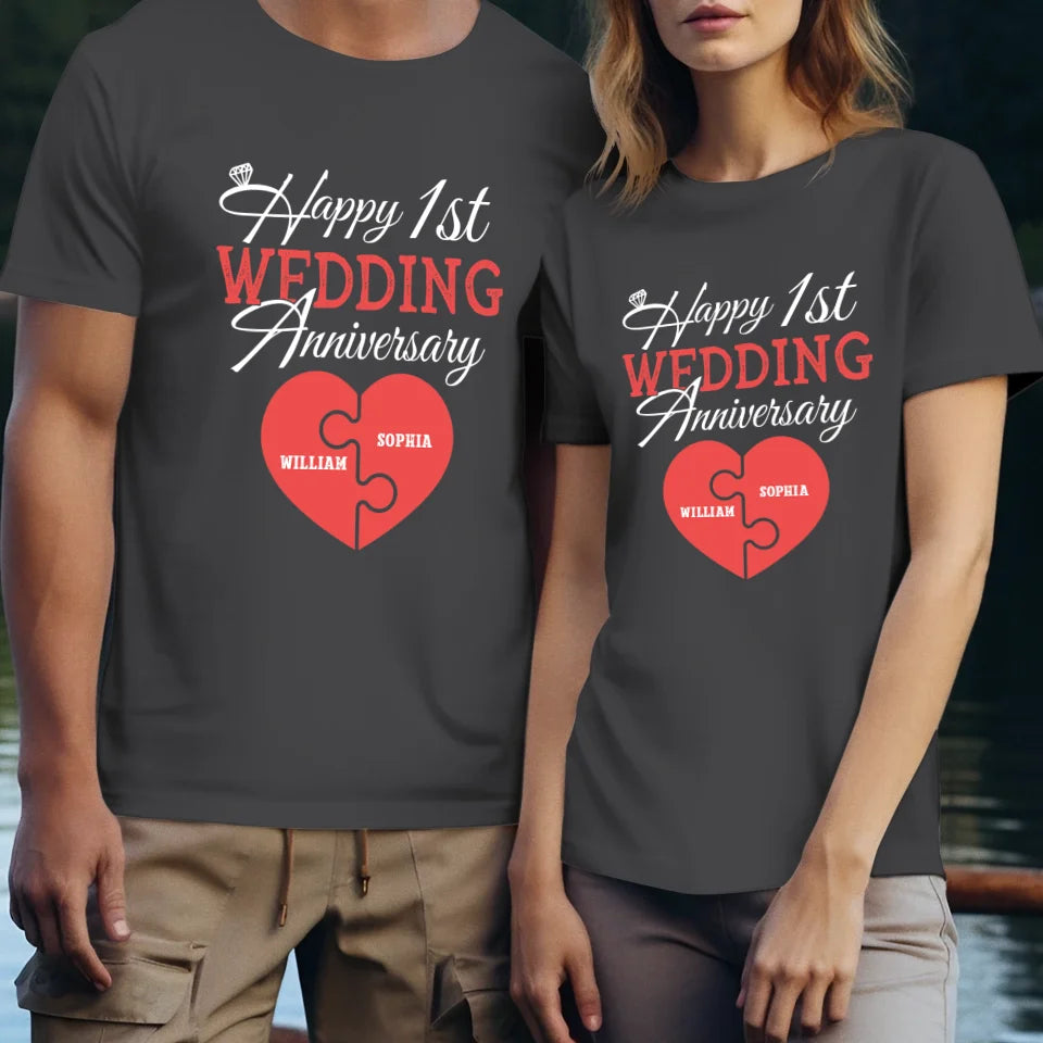 Wishing You A Happy Wedding Anniversary Full Of Joy - Personalized Gifts For Couples - Unisex T-Shirt