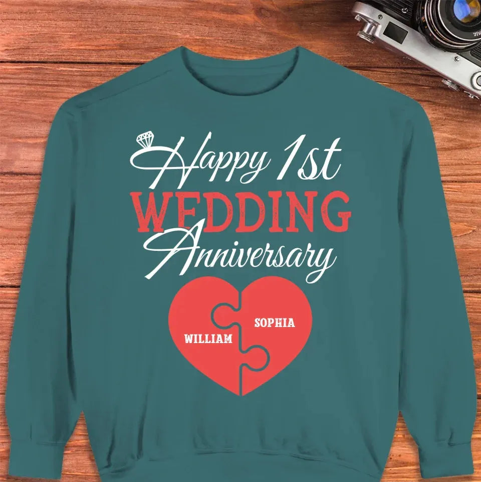 Wishing You A Happy Wedding Anniversary Full Of Joy - Personalized Gifts For Couples - Unisex Sweater