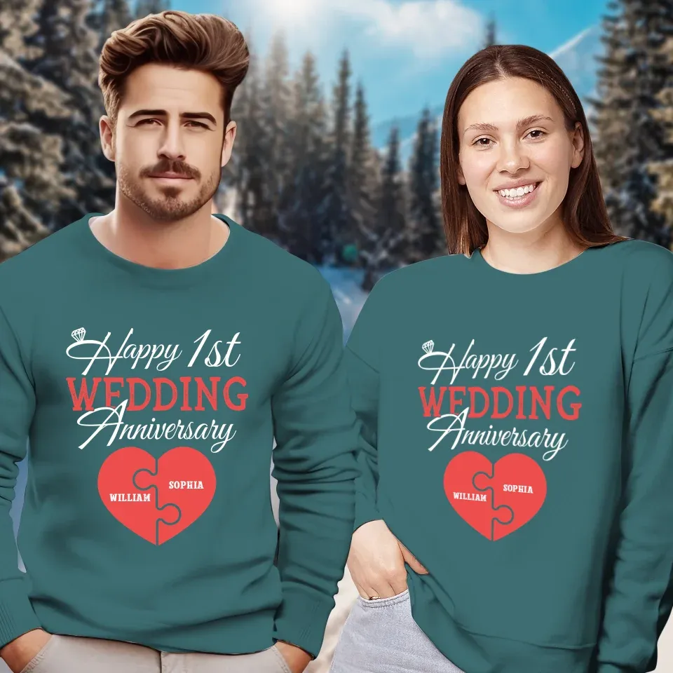 Wishing You A Happy Wedding Anniversary Full Of Joy - Personalized Gifts For Couples - Unisex Sweater