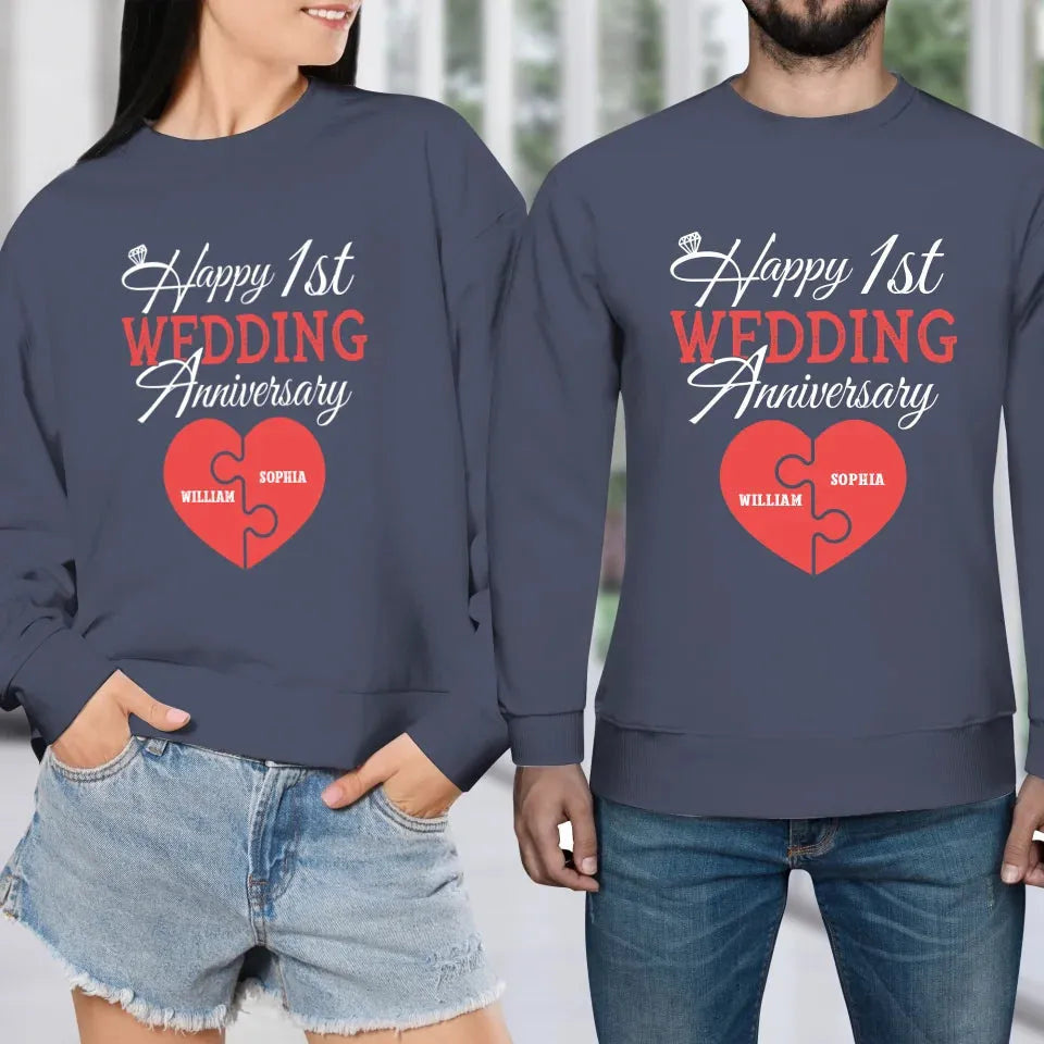 Wishing You A Happy Wedding Anniversary Full Of Joy - Personalized Gifts For Couples - Unisex Sweater