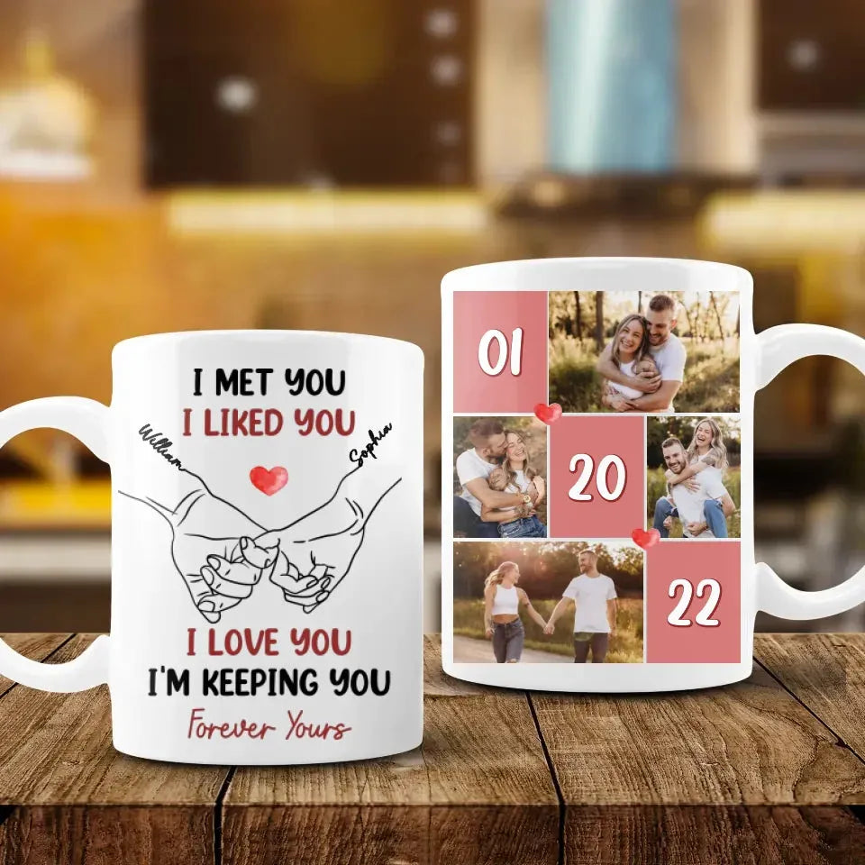 I Met, Loved, And Chose To Keep You Forever - Personalized Gifts For Couples - Mug