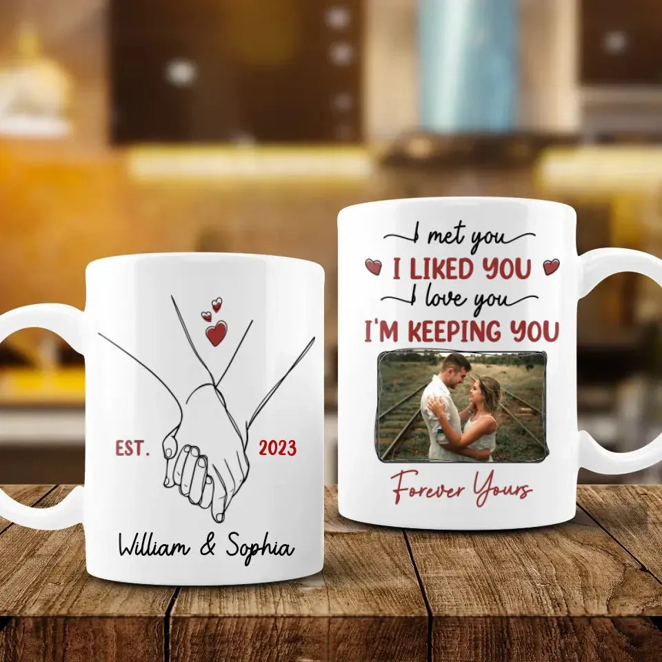 I Met You, I Loved You, And Will Keep You Forever - Personalized Gifts For Couples - Mug