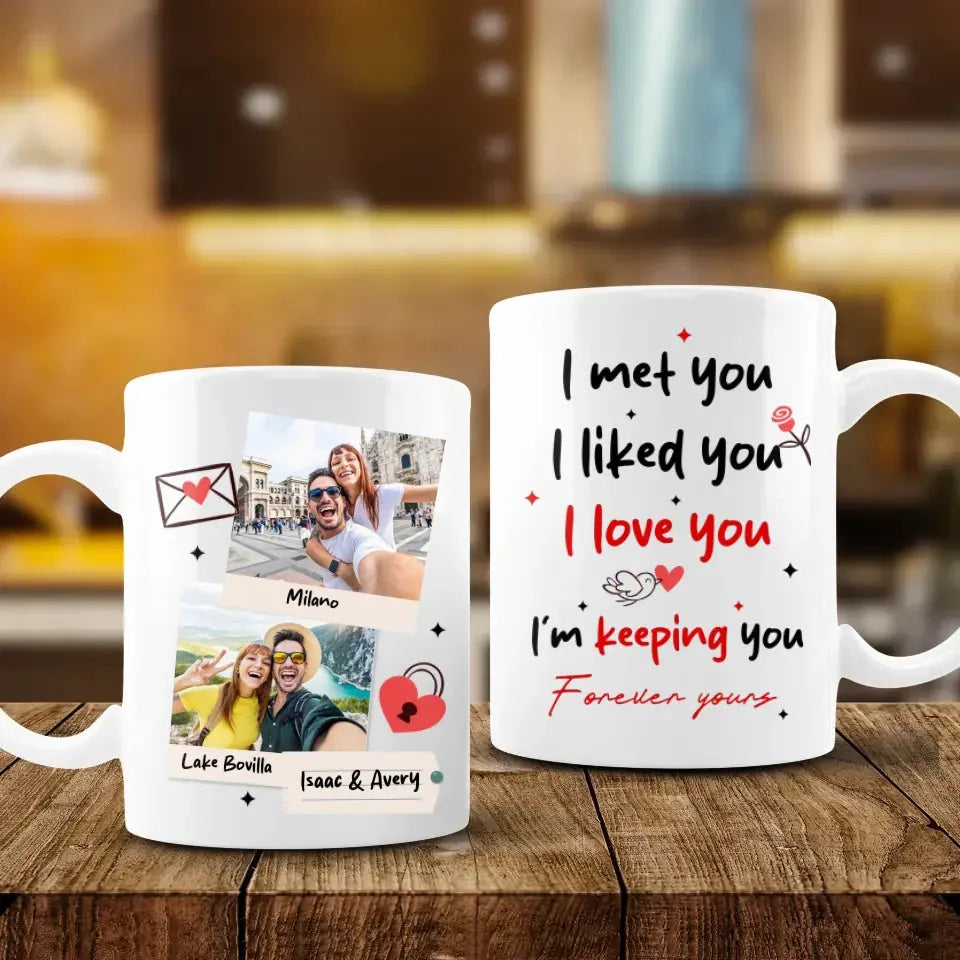 I Met You, I Liked You, I Love You, Travel Style - Personalized Gifts For Couples - Mug