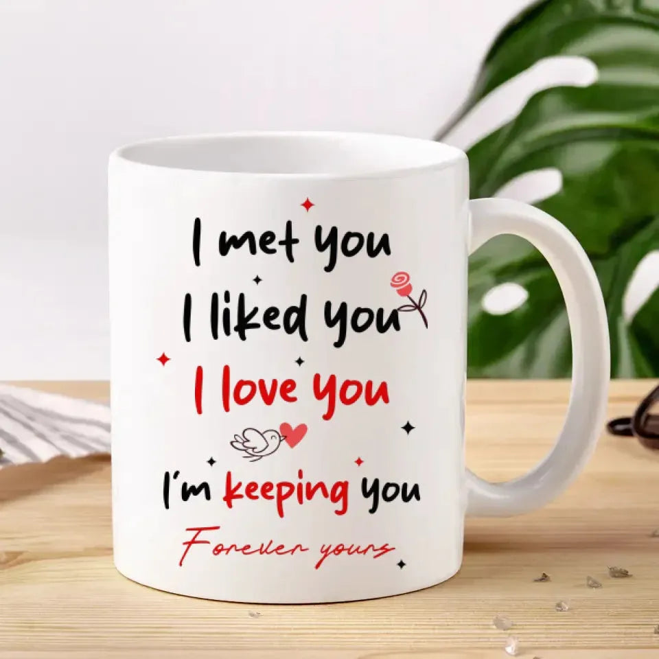 I Met You, I Liked You, I Love You, Travel Style - Personalized Gifts For Couples - Mug