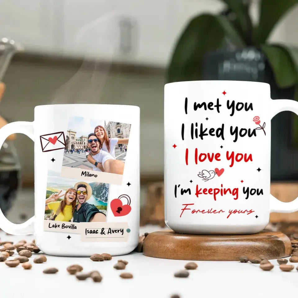 I Met You, I Liked You, I Love You, Travel Style - Personalized Gifts For Couples - Mug