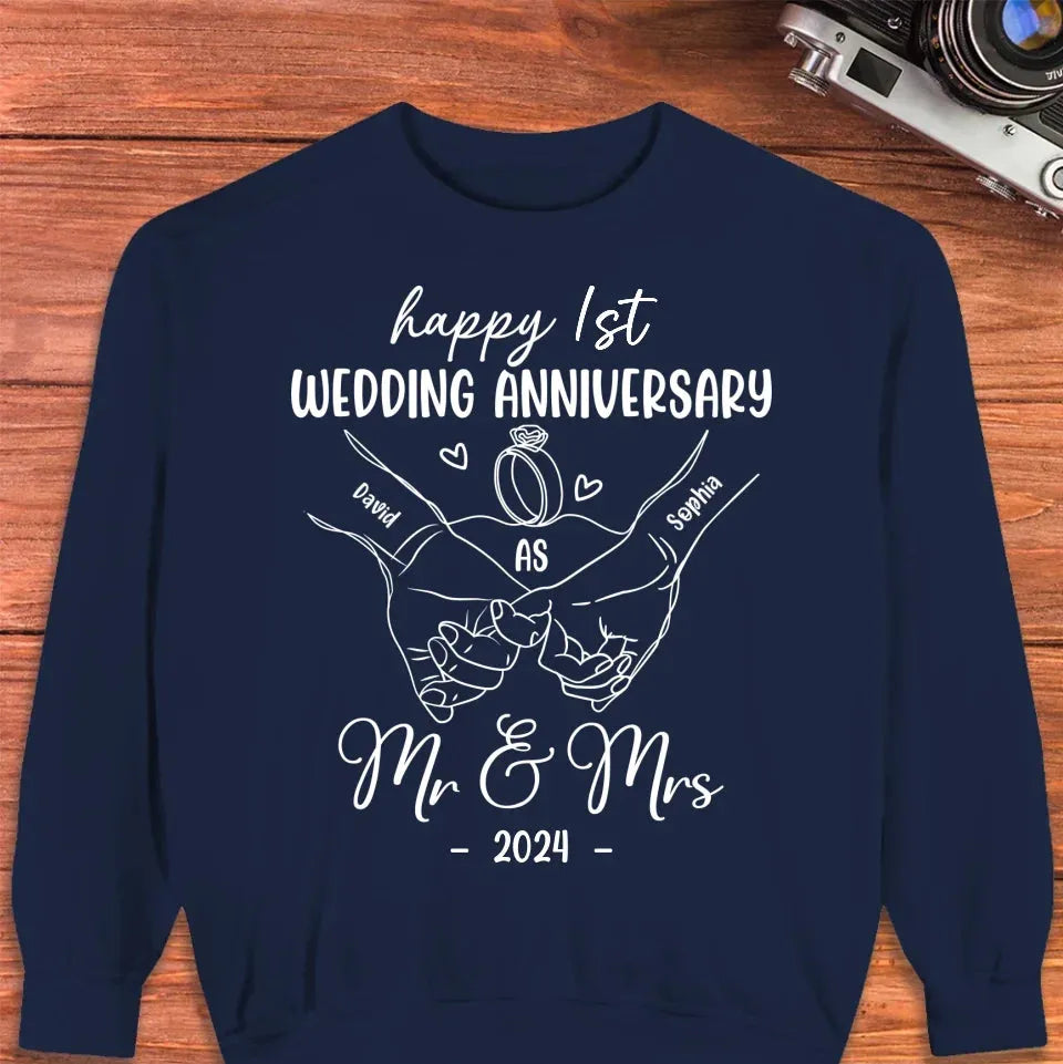 Wishing A Beautiful And Happy Wedding Anniversary - Personalized Gifts For Couples - Unisex Sweater