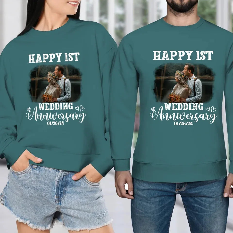 Happy Wedding Anniversary: Love That Grows Stronger - Personalized Gifts For Couples - Unisex Sweater