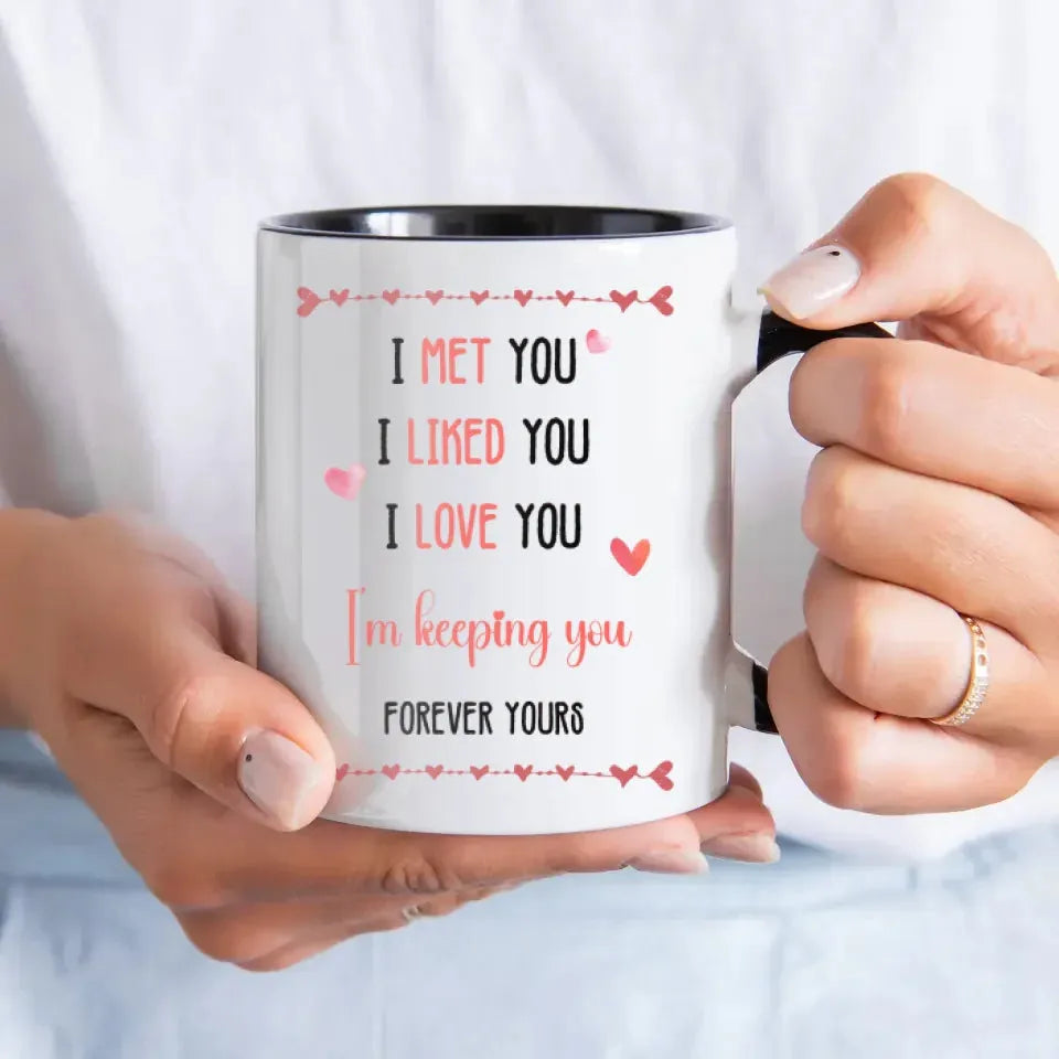 I Met You, I Liked You, I Love You, Water Color Style - Personalized Gifts For Couples - Mug