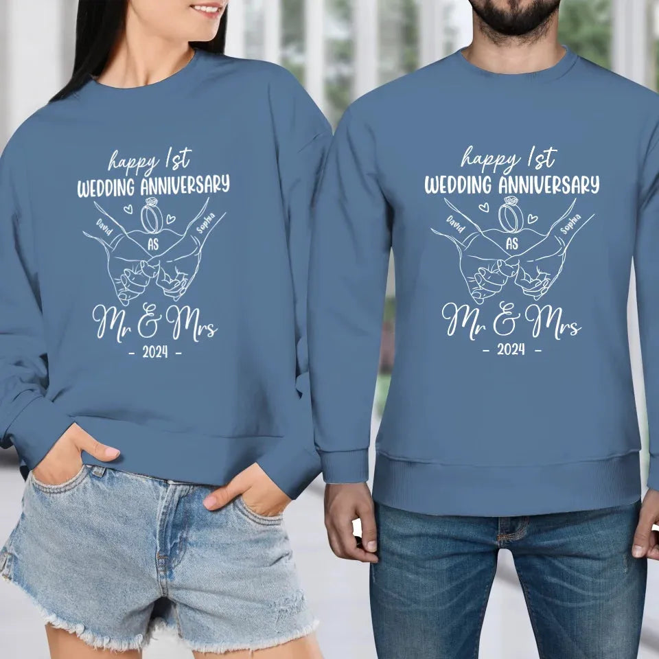 Wishing A Beautiful And Happy Wedding Anniversary - Personalized Gifts For Couples - Unisex Sweater