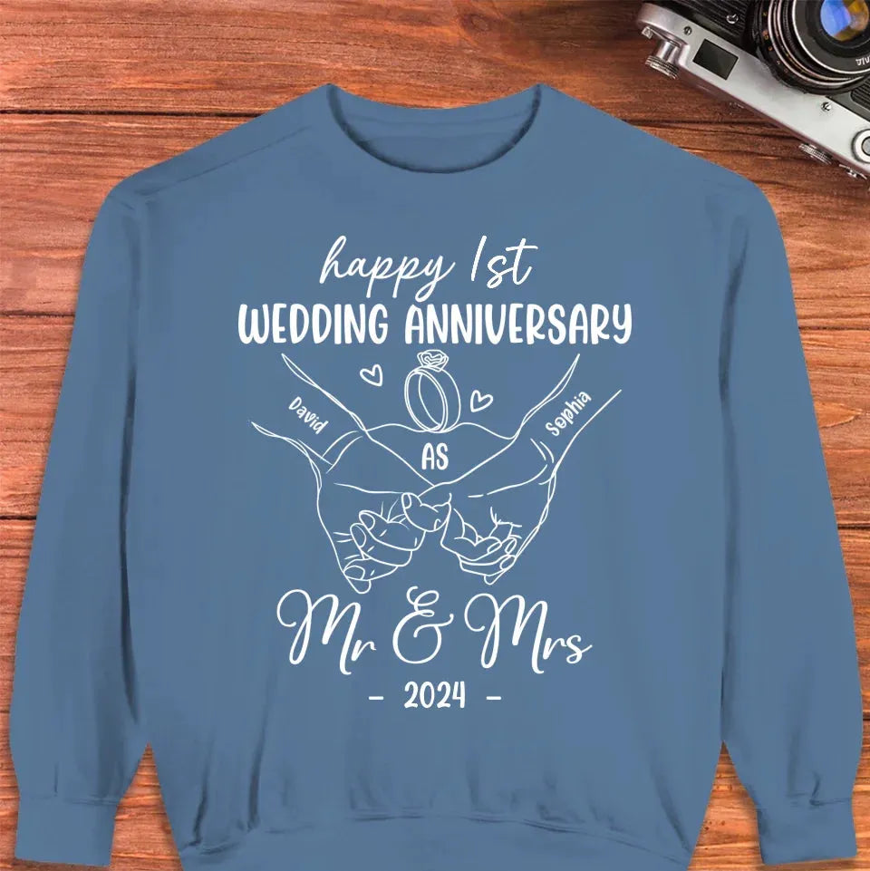 Wishing A Beautiful And Happy Wedding Anniversary - Personalized Gifts For Couples - Unisex Sweater