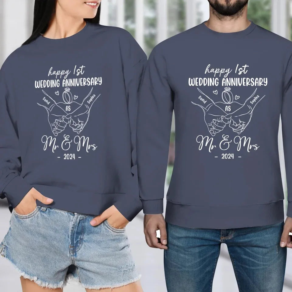 Wishing A Beautiful And Happy Wedding Anniversary - Personalized Gifts For Couples - Unisex Sweater