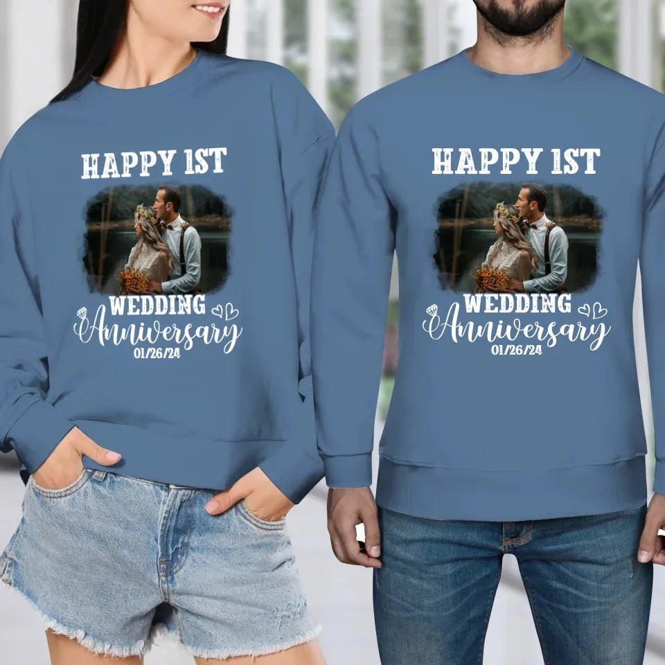 Happy Wedding Anniversary: Love That Grows Stronger - Personalized Gifts For Couples - Unisex Sweater