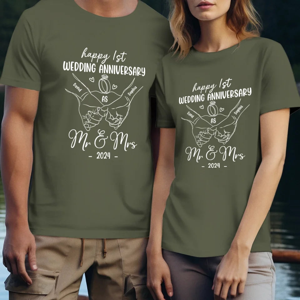 Wishing A Beautiful And Happy Wedding Anniversary - Personalized Gifts For Couples - Unisex T-Shirt