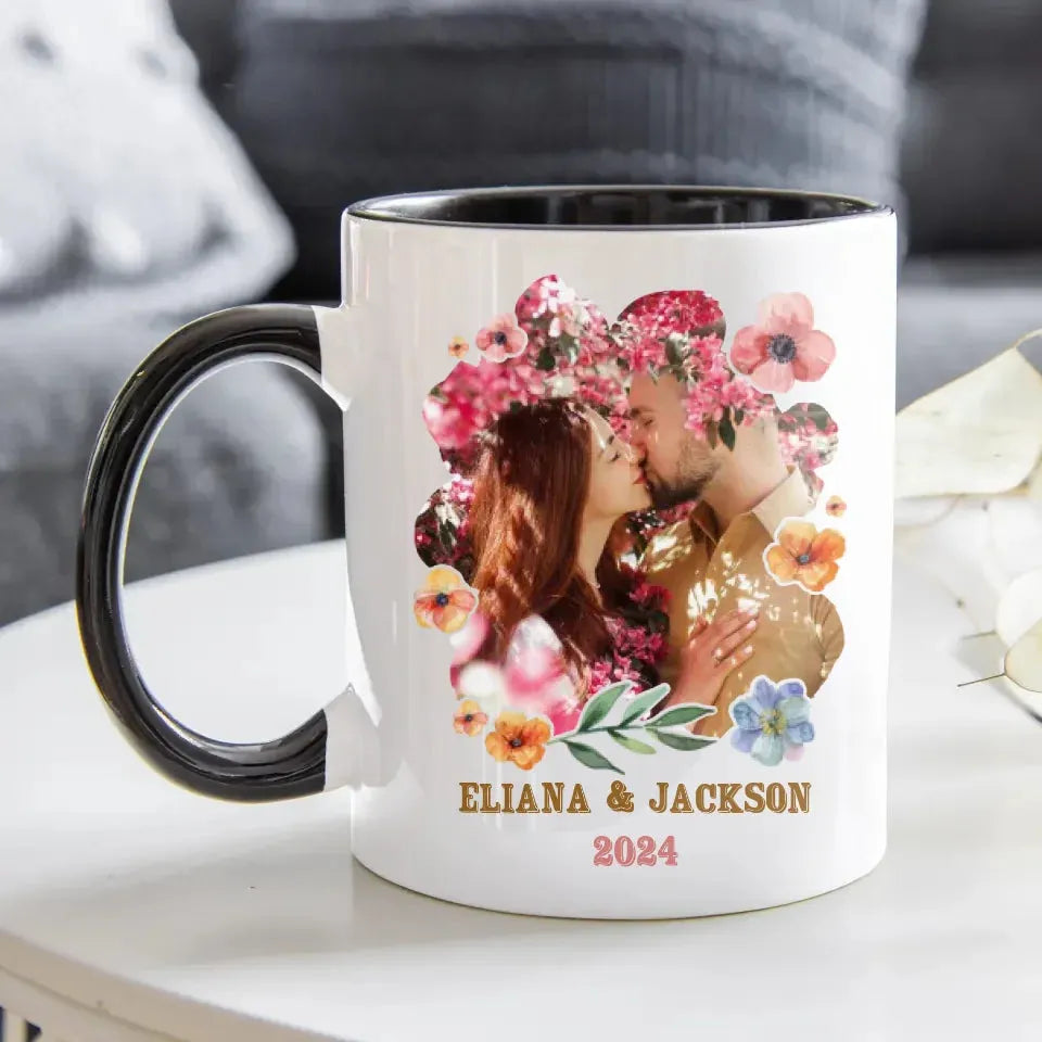 I Met You, I Liked You, I Love You, Flower Style - Personalized Gifts For Couples - Mug