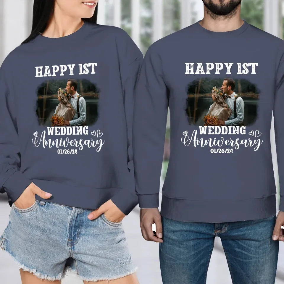 Happy Wedding Anniversary: Love That Grows Stronger - Personalized Gifts For Couples - Unisex Sweater