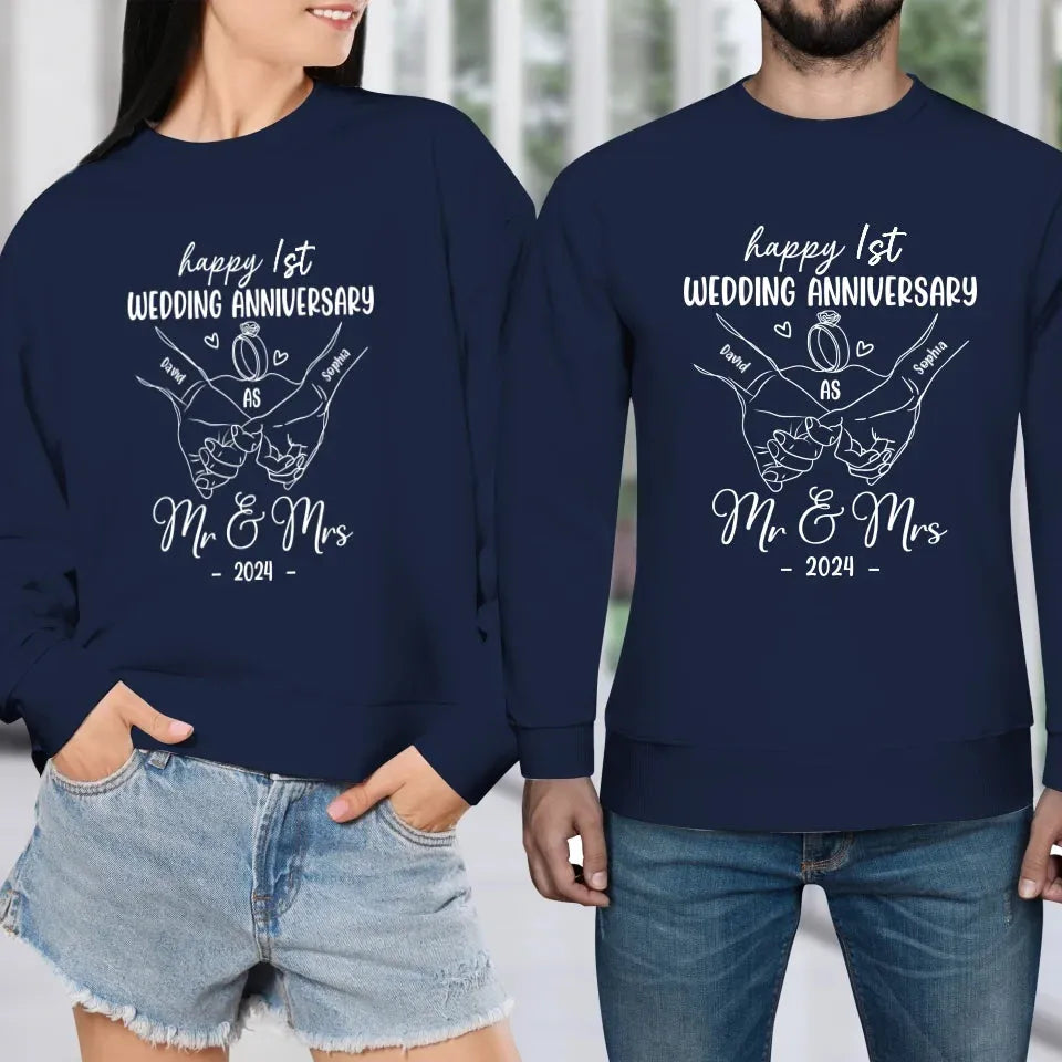 Wishing A Beautiful And Happy Wedding Anniversary - Personalized Gifts For Couples - Unisex Sweater