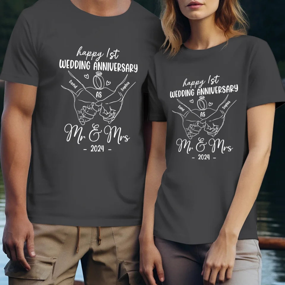 Wishing A Beautiful And Happy Wedding Anniversary - Personalized Gifts For Couples - Unisex T-Shirt