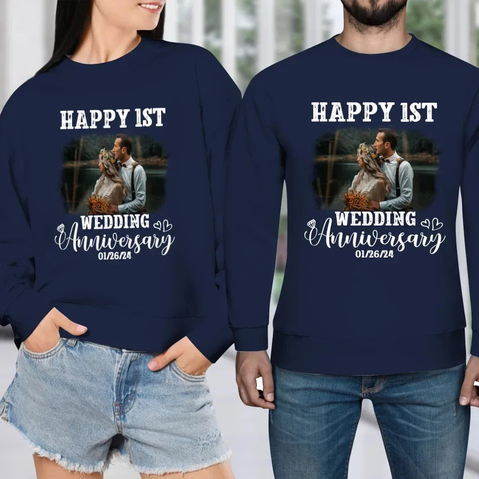 Happy Wedding Anniversary: Love That Grows Stronger - Personalized Gifts For Couples - Unisex Sweater