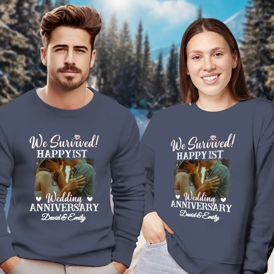 Happy Wedding Anniversary: Forever And Always Yours  - Personalized Gifts For Couples - Unisex Sweater