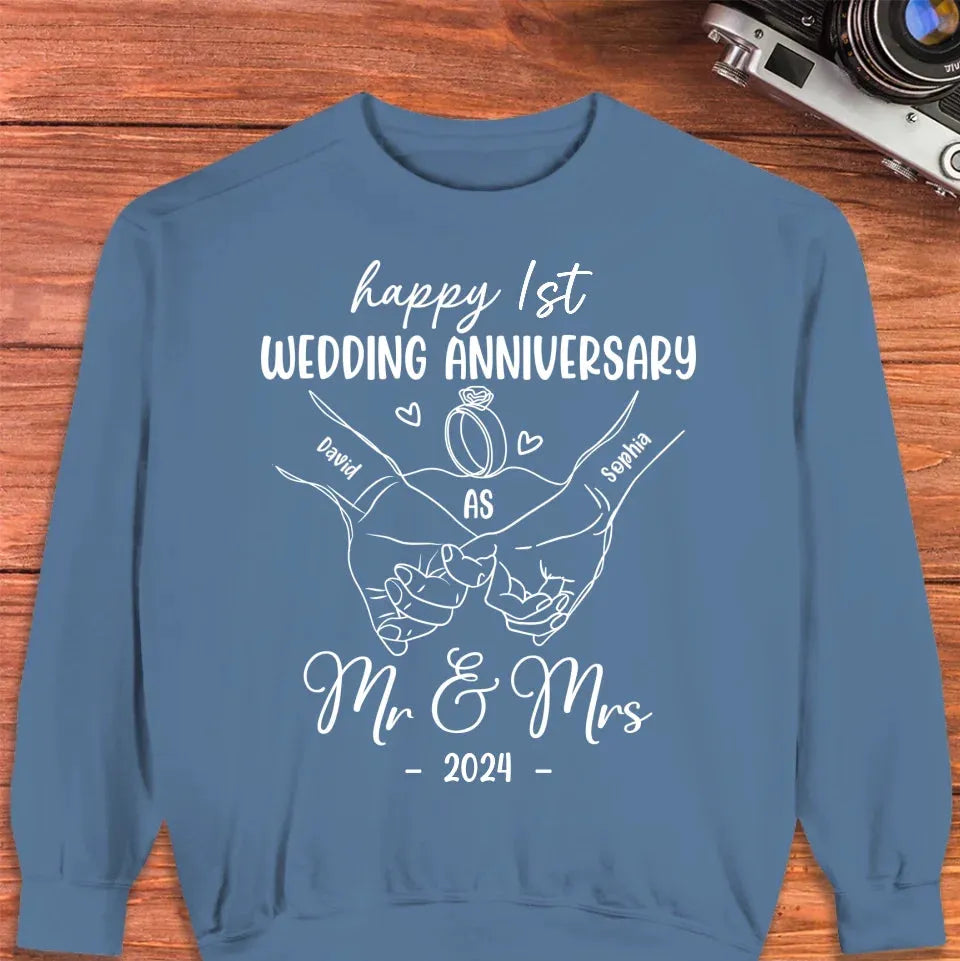 Wishing A Beautiful And Happy Wedding Anniversary - Personalized Gifts For Couples - Unisex Sweater