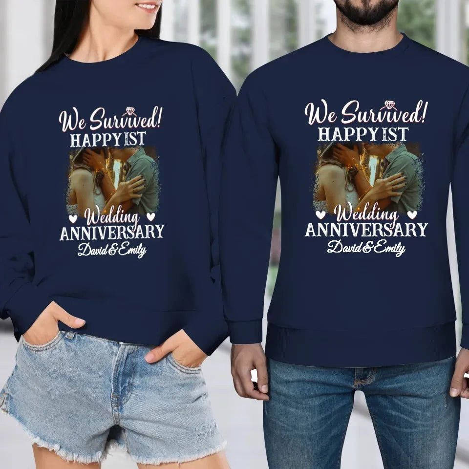 Happy Wedding Anniversary: Forever And Always Yours  - Personalized Gifts For Couples - Unisex Sweater