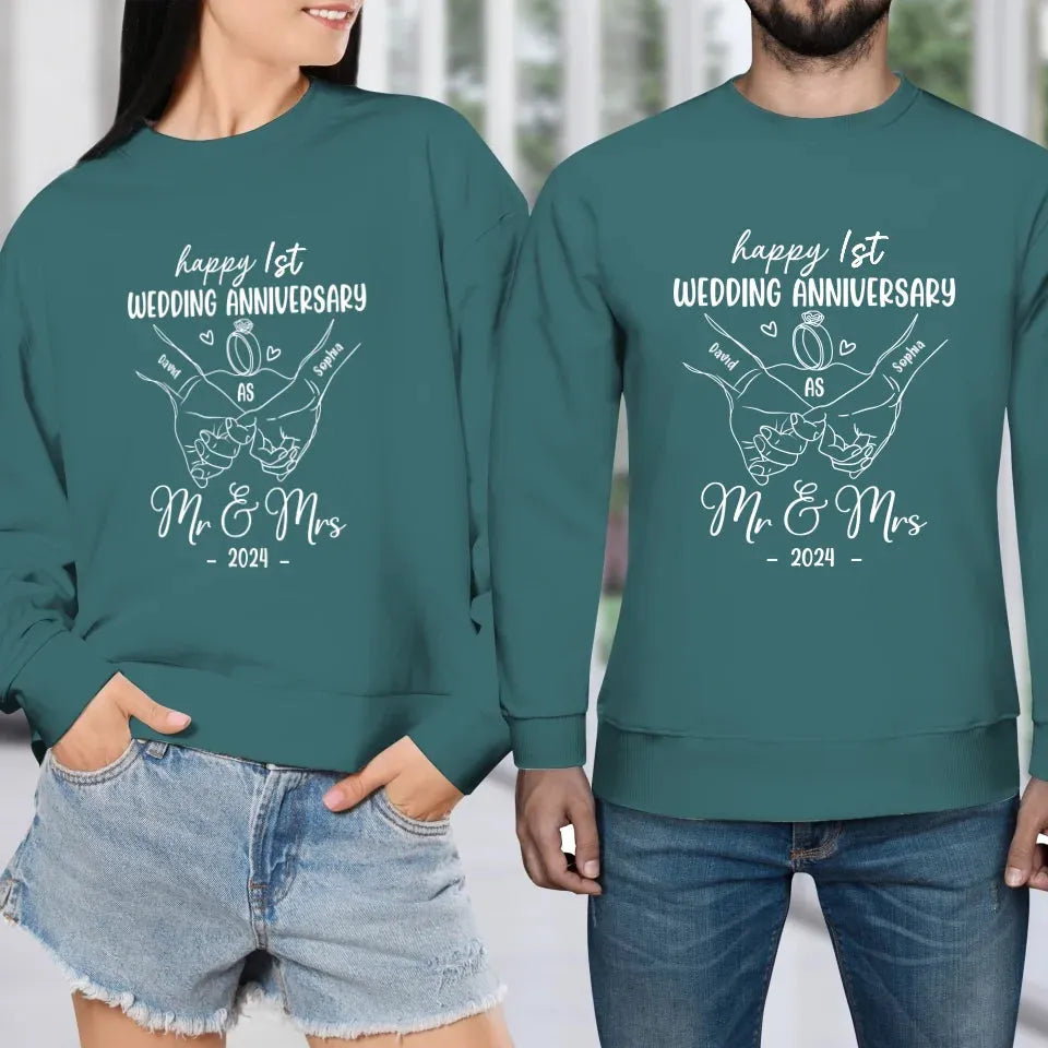 Wishing A Beautiful And Happy Wedding Anniversary - Personalized Gifts For Couples - Unisex Sweater