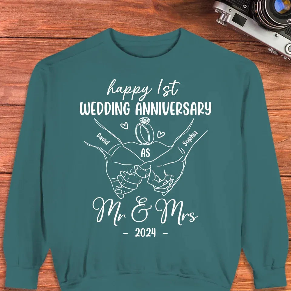 Wishing A Beautiful And Happy Wedding Anniversary - Personalized Gifts For Couples - Unisex Sweater