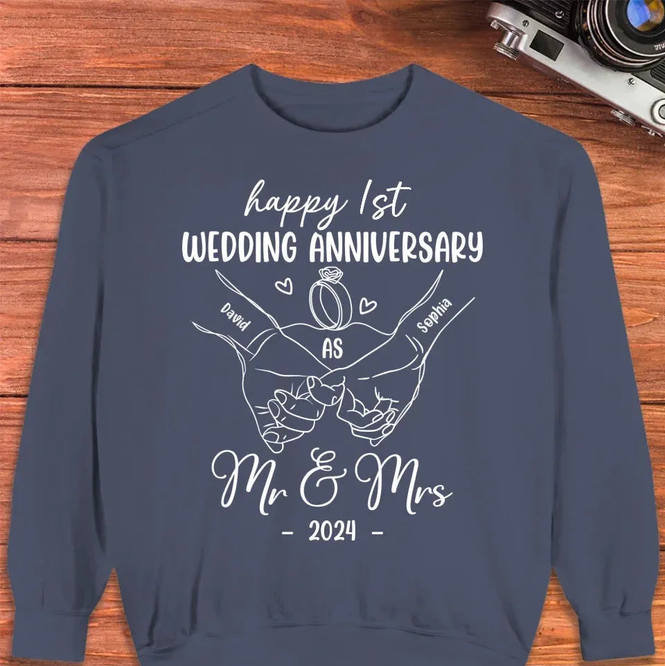 Wishing A Beautiful And Happy Wedding Anniversary - Personalized Gifts For Couples - Unisex Sweater