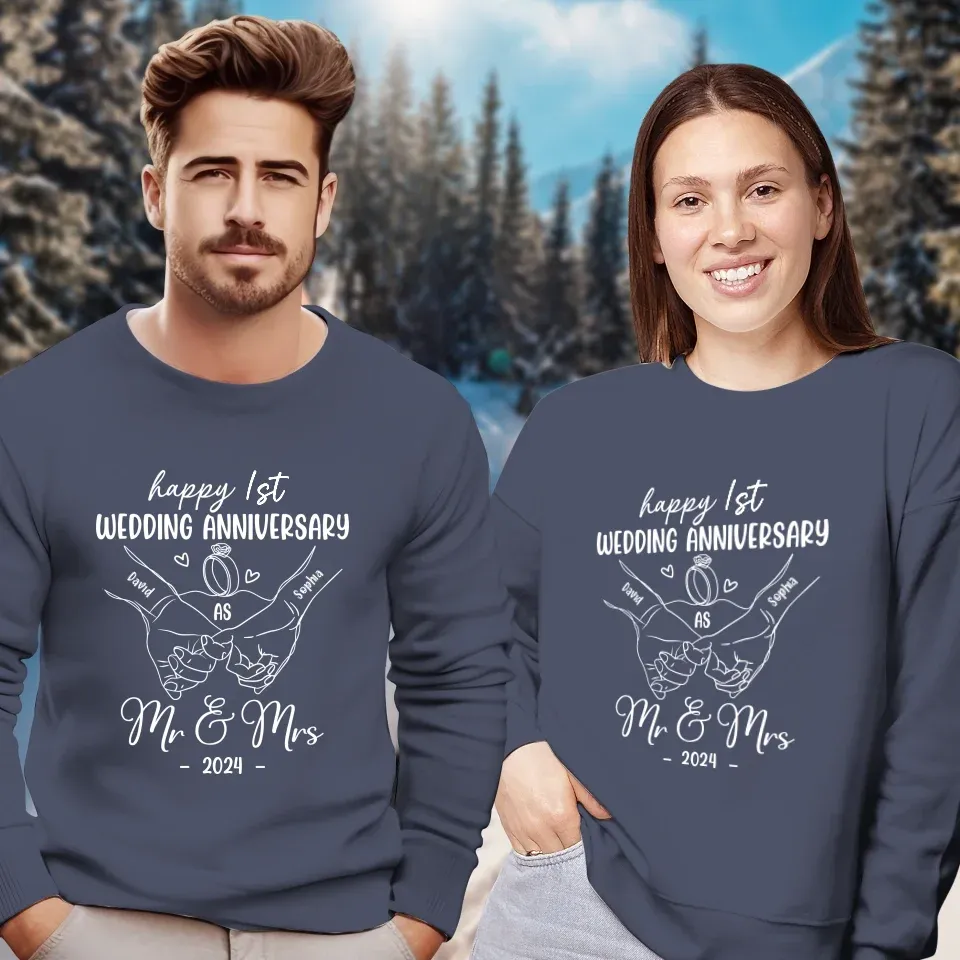 Wishing A Beautiful And Happy Wedding Anniversary - Personalized Gifts For Couples - Unisex Sweater