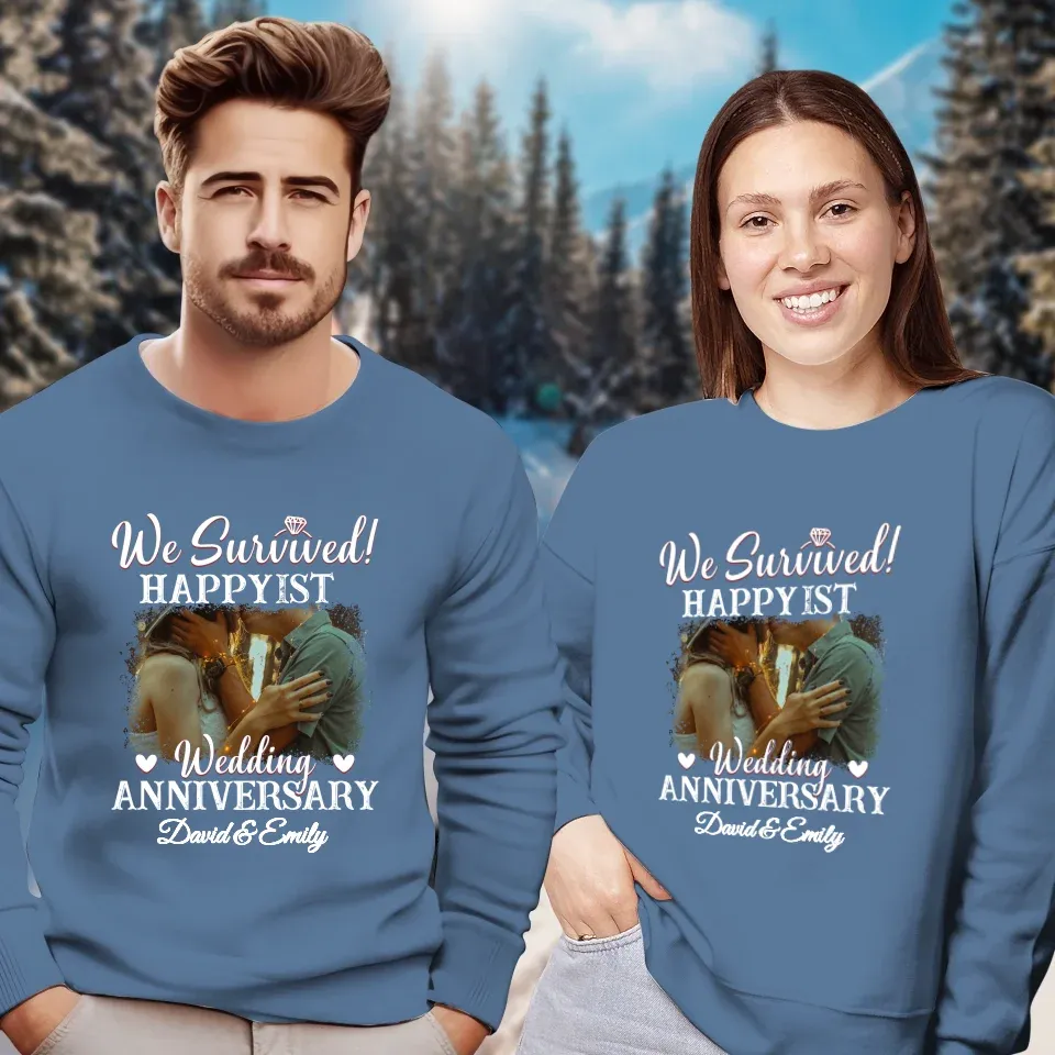 Happy Wedding Anniversary: Forever And Always Yours  - Personalized Gifts For Couples - Unisex Sweater