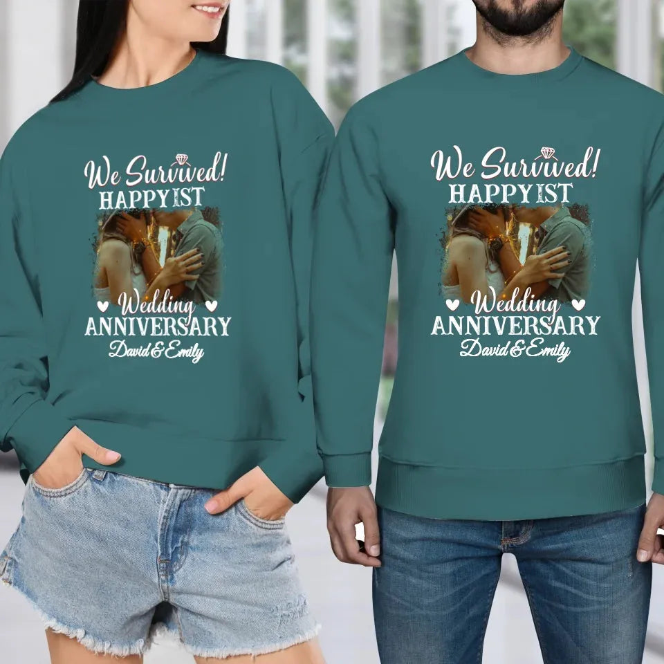 Happy Wedding Anniversary: Forever And Always Yours  - Personalized Gifts For Couples - Unisex Sweater