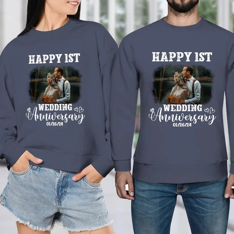 Happy Wedding Anniversary: Love That Grows Stronger - Personalized Gifts For Couples - Unisex Sweater