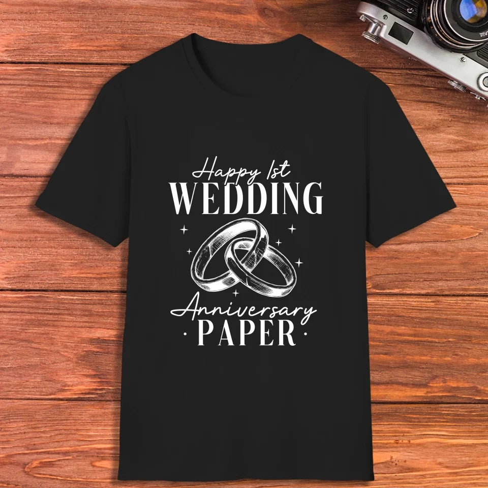 Happy Wedding Anniversary Paper - Personalized Gifts For Couples - Unisex T-Shirt