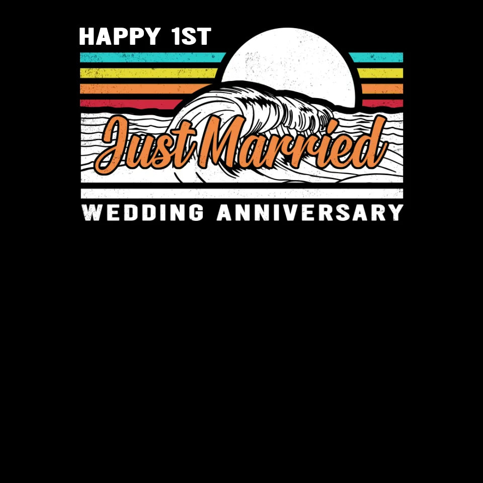 Just Married Retro - Personalized Gifts For Couples - Unisex T-Shirt