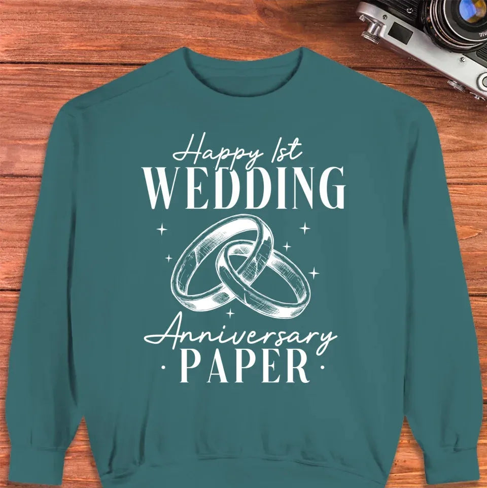 Happy Wedding Anniversary Paper - Personalized Gifts For Couples - Unisex Sweater