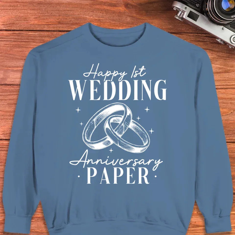 Happy Wedding Anniversary Paper - Personalized Gifts For Couples - Unisex Sweater