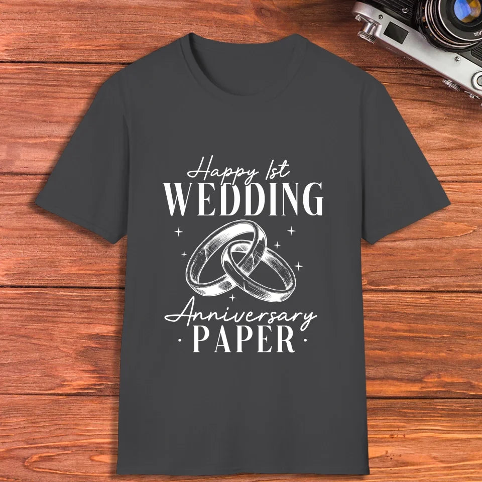 Happy Wedding Anniversary Paper - Personalized Gifts For Couples - Unisex T-Shirt