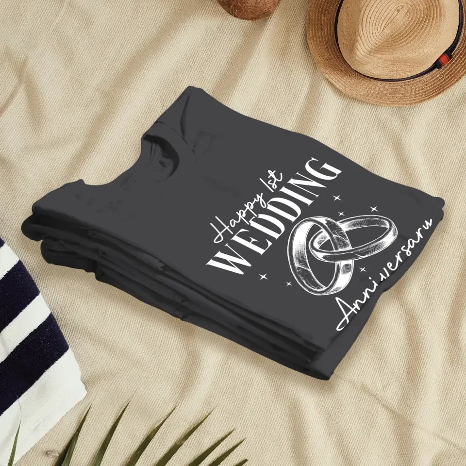 Happy Wedding Anniversary Paper - Personalized Gifts For Couples - Unisex T-Shirt