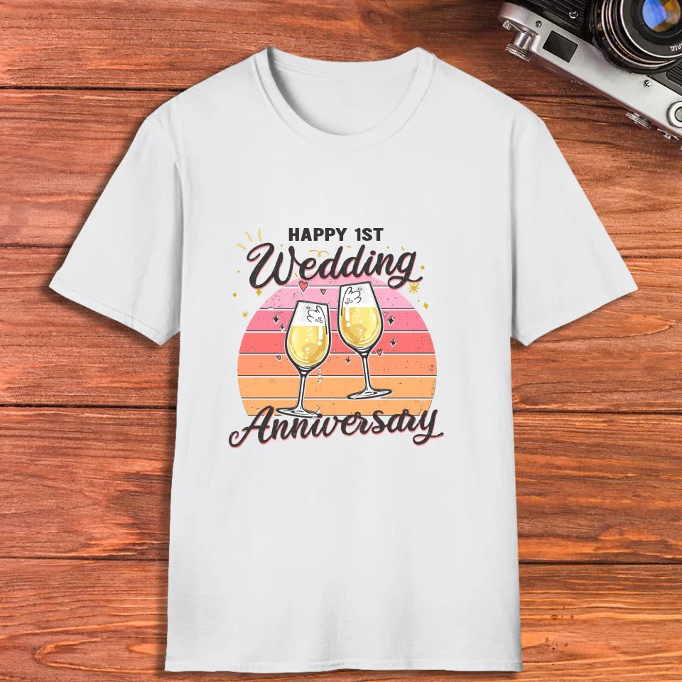 Cheer Happy Wedding Anniversary - Personalized Gifts For Couples - Unisex T-Shirt