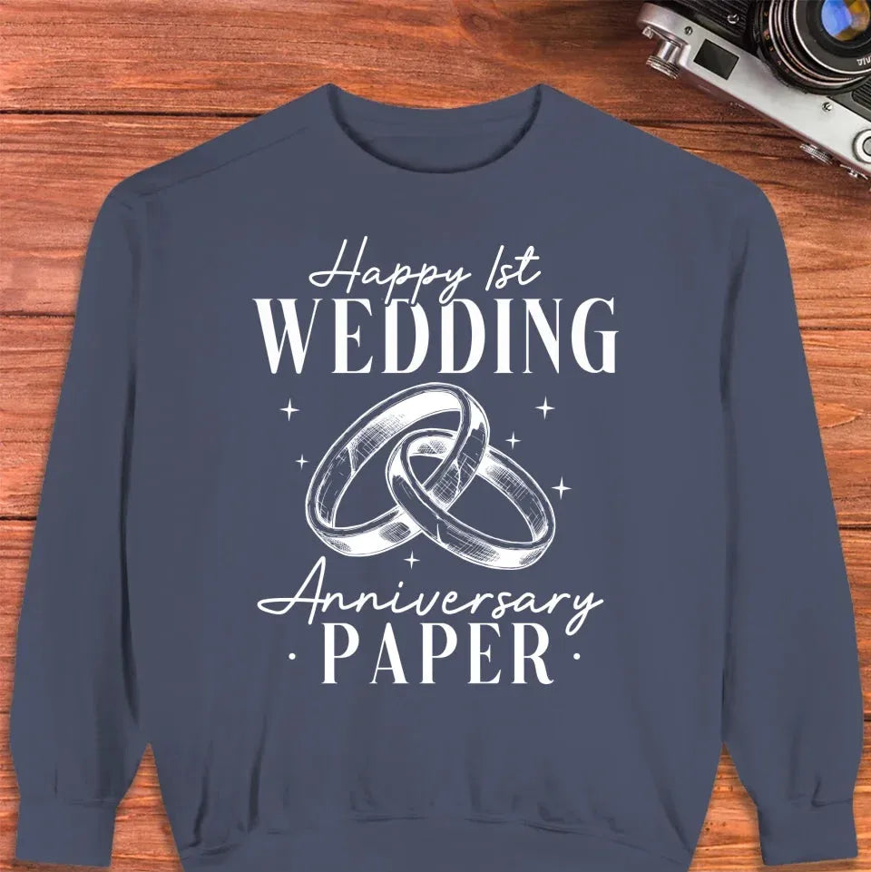 Happy Wedding Anniversary Paper - Personalized Gifts For Couples - Unisex Sweater