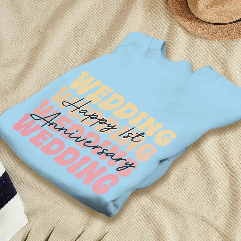 Happy Wedding Anniversary Groovy - Personalized Gifts For Couples - Unisex Sweater